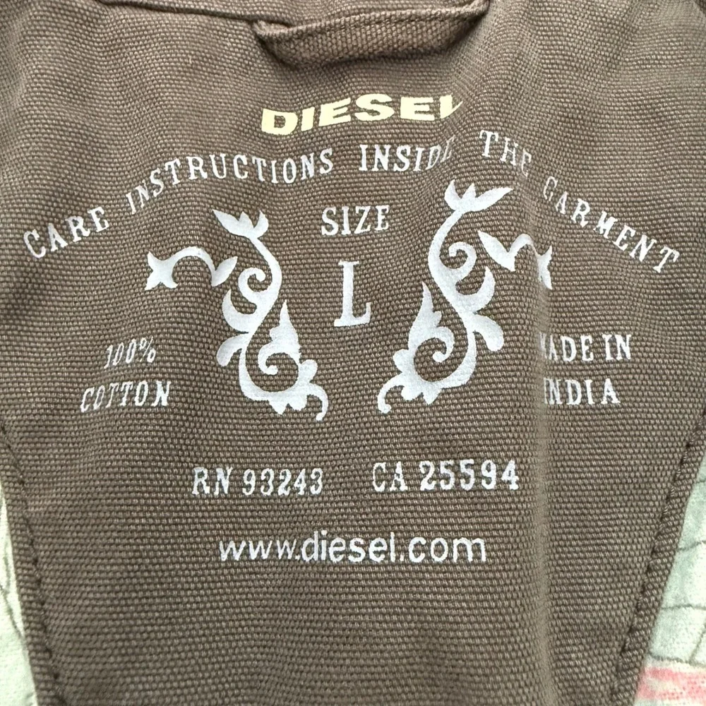 Diesel Truckistan Blazer Jacket Mens L Gray Brown Vintage Y2K Cotton Canvas